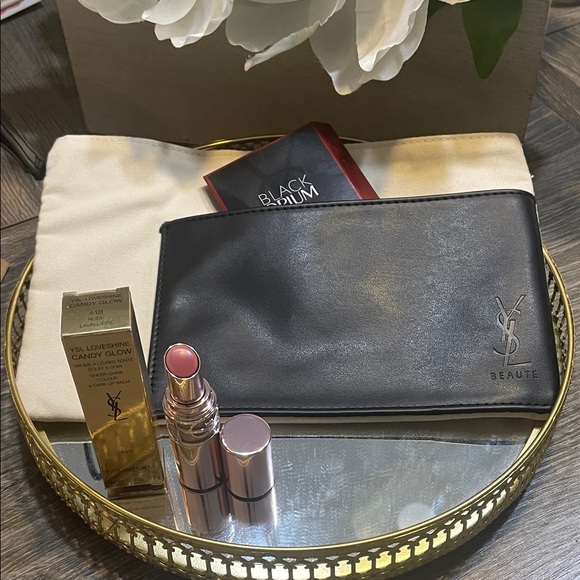 YSL Set - Ivory & Black Clutch with Loveshinr Candy Glow in Lavalliere (Nude) - Picture 1 of 4